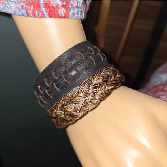 Genuine Leather Bracelets Two (B9) - Picture 2 of 5